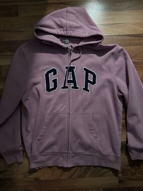 GAP Girls Mauve Zip-Up Hoodie with Logo
